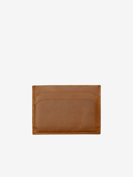 Jack & Jones Hnědé pánské kožené pouzdro na kreditní karty Jack & Jones Side