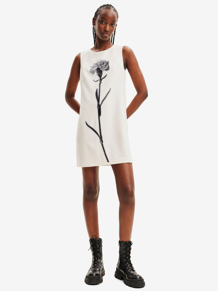 Desigual Bílé dámské šaty Desigual Shasta