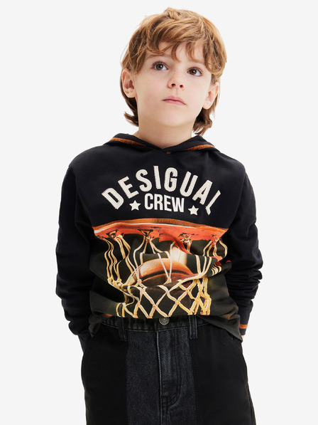 Desigual Černá klučičí mikina s kapucí Desigual Jordan