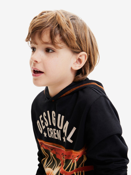 Desigual Černá klučičí mikina s kapucí Desigual Jordan