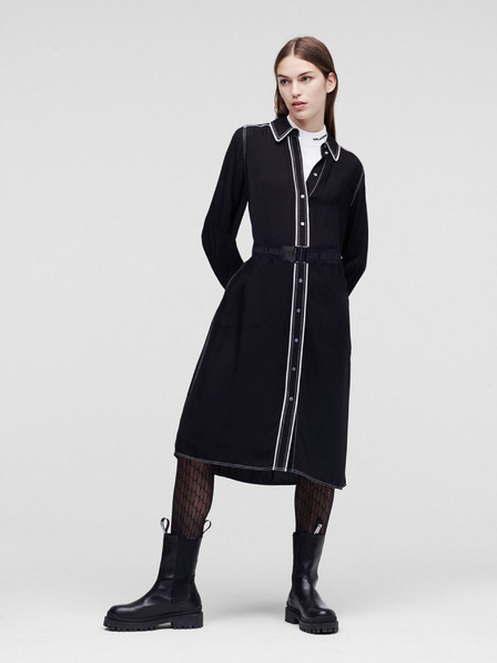 Karl Lagerfeld Černé košilové šaty KARL LAGERFELD
