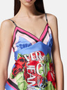 Versace Jeans Couture Zeleno-modrý dámský vzorovaný saténový top Versace Jeans Couture