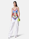 Versace Jeans Couture Zeleno-modrý dámský vzorovaný saténový top Versace Jeans Couture
