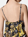 Versace Jeans Couture Černý dámský vzorovaný saténový top Versace Jeans Couture