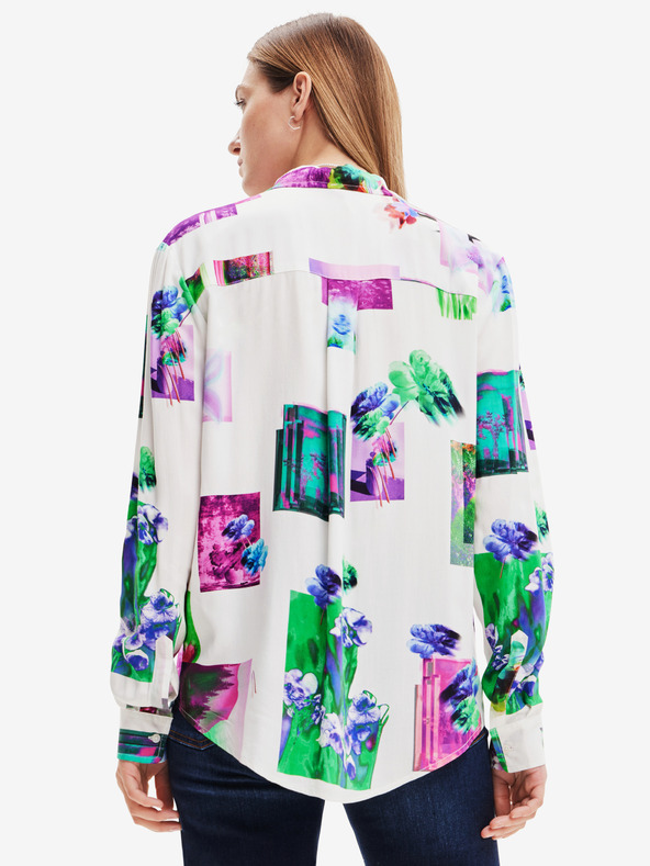 Desigual Zeleno-bílá dámská vzorovaná košile Desigual Trieste