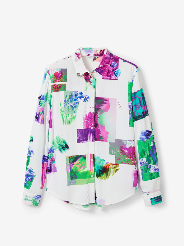 Desigual Zeleno-bílá dámská vzorovaná košile Desigual Trieste