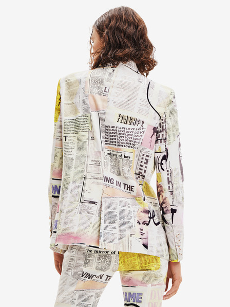 Desigual Bílá dámské vzorované sako Desigual Lia