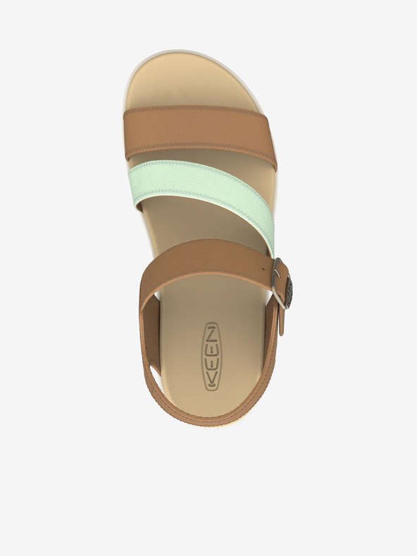 Keen Hnědé dámské kožené sandály na klínku Keen