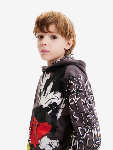 Desigual Šedá klučičí mikina s kapucí Desigual Austin Mickey