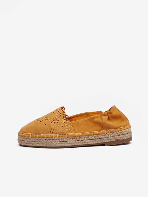 Tamaris Hořčicové semišové espadrilky Tamaris