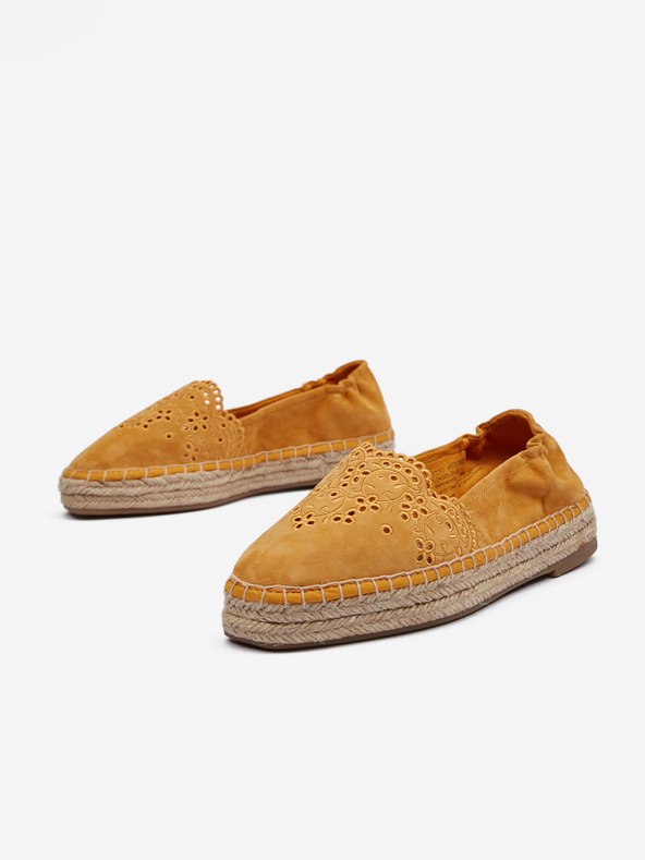 Tamaris Hořčicové semišové espadrilky Tamaris