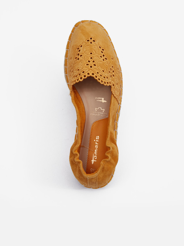 Tamaris Hořčicové semišové espadrilky Tamaris