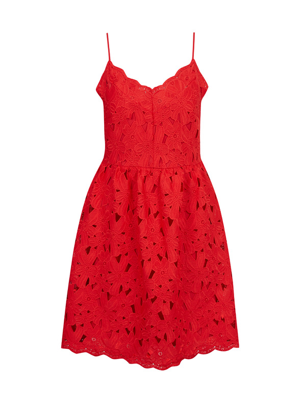 Orsay Červené dámské krajkové šaty ORSAY