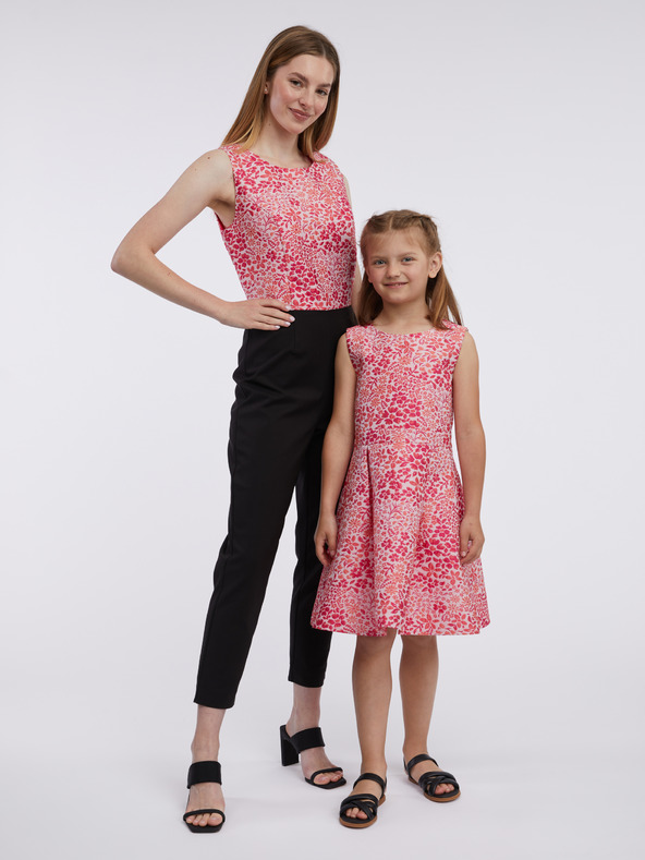 Orsay Růžovo-černý dámský květovaný overal ORSAY