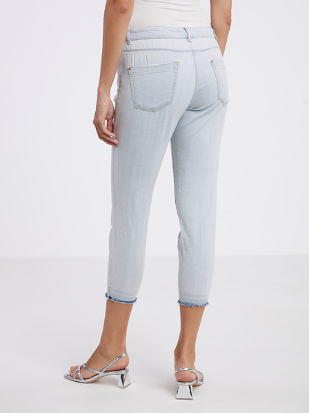CAMAIEU Světle modré dámské tříčtvrteční slim fit džíny CAMAIEU