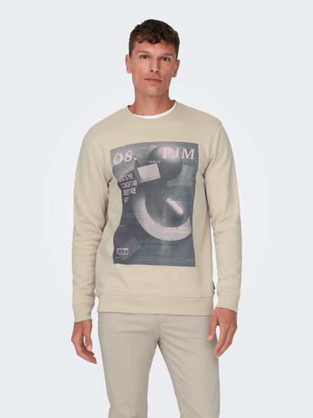 ONLY & SONS Béžová pánská mikina ONLY & SONS Todd