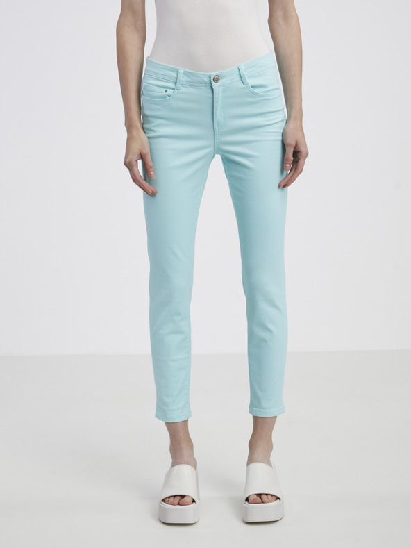 CAMAIEU Tyrkysové dámské skinny fit džíny CAMAIEU