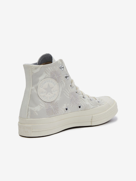 Converse Světle šedé dámské kotníkové květované tenisky Converse Chuck 70 Floral