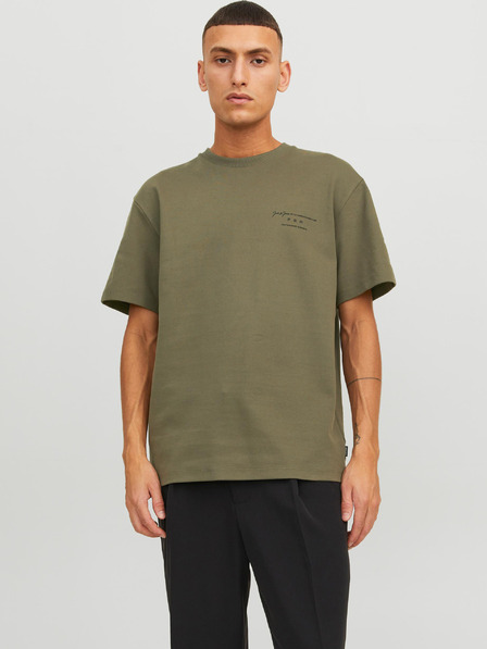 Jack & Jones Khaki pánské tričko Jack & Jones Sanchez