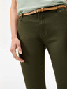 Orsay Khaki zkrácené chino kalhoty s páskem ORSAY