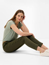 Orsay Khaki zkrácené chino kalhoty s páskem ORSAY