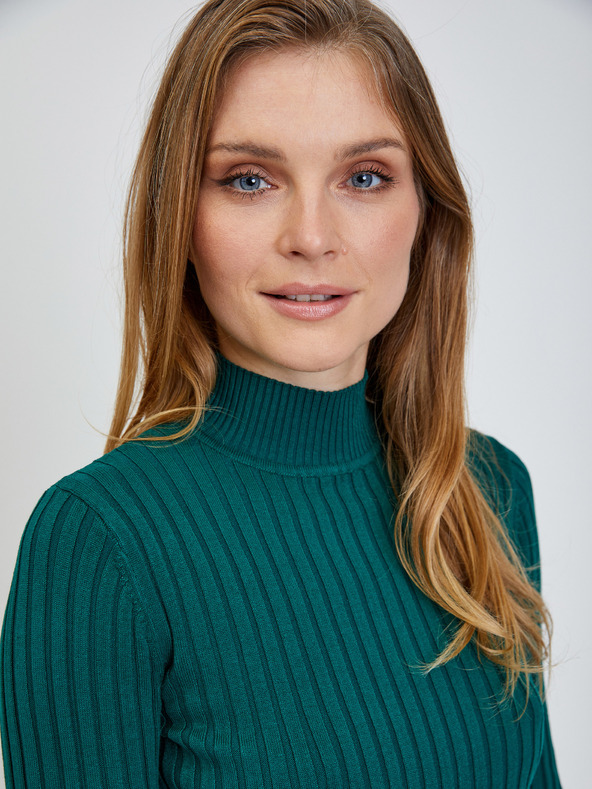Orsay Zelený žebrovaný svetr ORSAY
