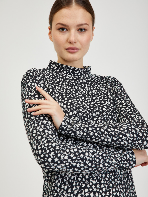 Orsay Černé dámské vzorované šaty ORSAY