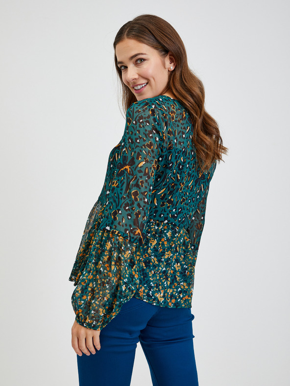 Orsay Zelená dámská vzorovaná halenka ORSAY