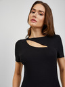 Orsay Černé dámské žebrované tričko s průstřihem ORSAY