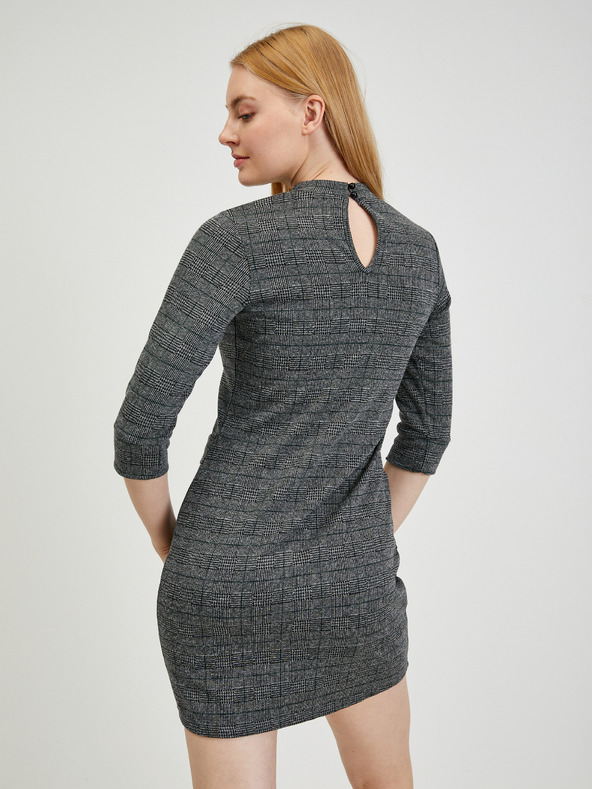 Orsay Šedé dámské kostkované šaty ORSAY