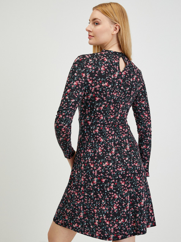 Orsay Černé dámské květované šaty ORSAY