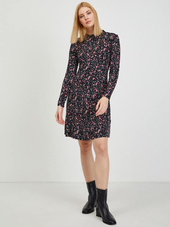 Orsay Černé dámské květované šaty ORSAY