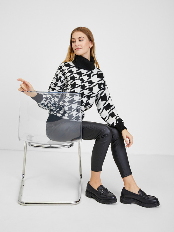 Orsay Černo-bílý dámský vzorovaný svetr ORSAY