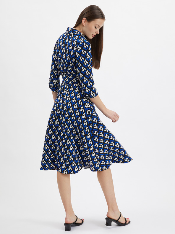 Orsay Černo-modré dámské vzorované šaty ORSAY