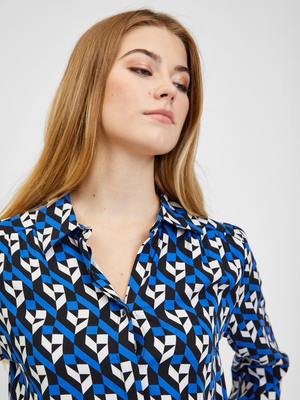 Orsay Černo-modrá dámská vzorovaná halenka ORSAY