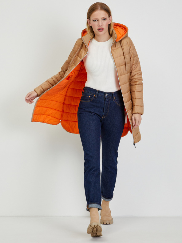 Orsay Světle hnědý dámský zimní prošívaný kabát ORSAY