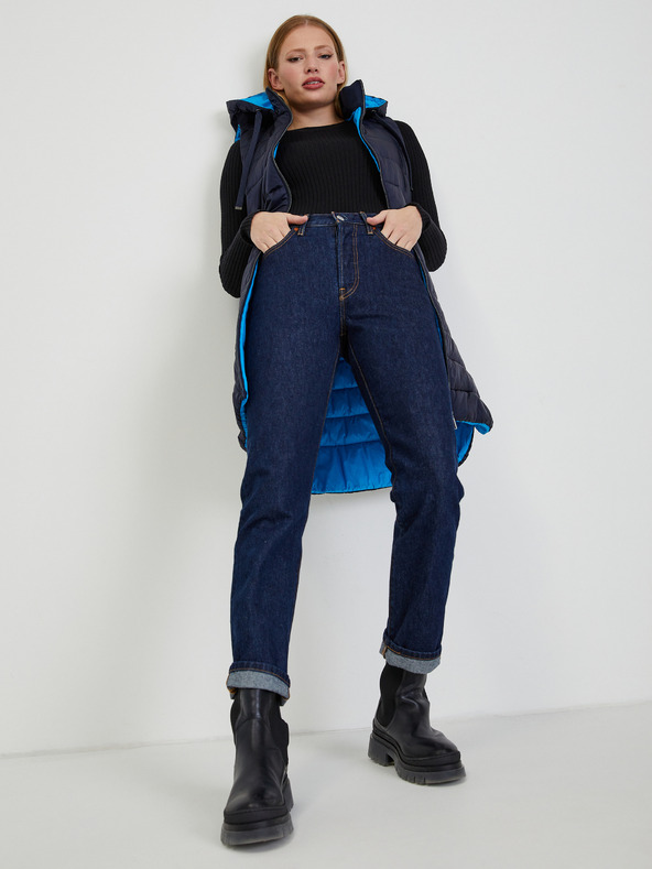 Orsay Tmavě modrá dámská prošívaná vesta ORSAY