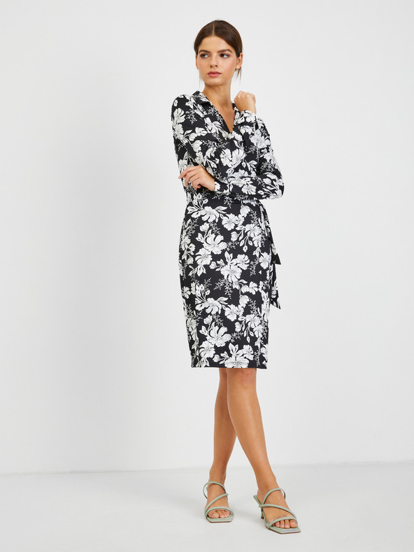 Orsay Bílo-černé dámské květované šaty ORSAY