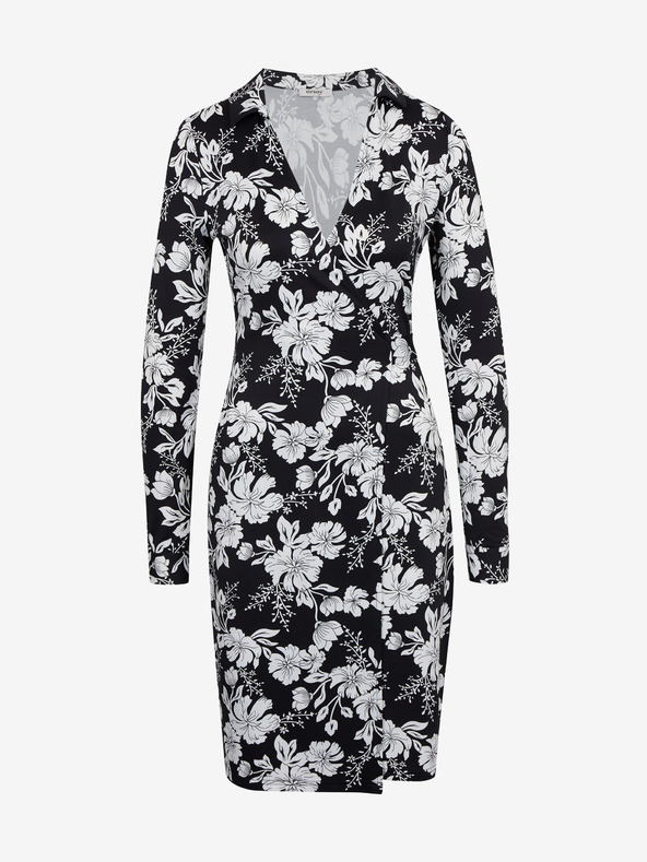 Orsay Bílo-černé dámské květované šaty ORSAY