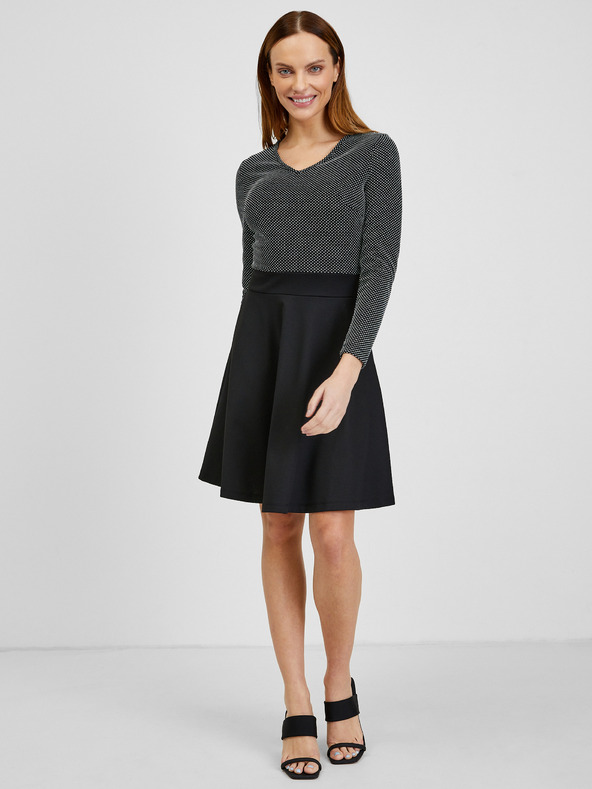 Orsay Černé dámské vzorované šaty ORSAY