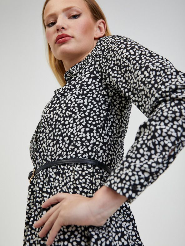 Orsay Bílo-černé dámské vzorované šaty ORSAY