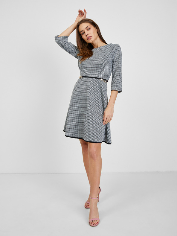 Orsay Bílo-černé dámské vzorované šaty ORSAY