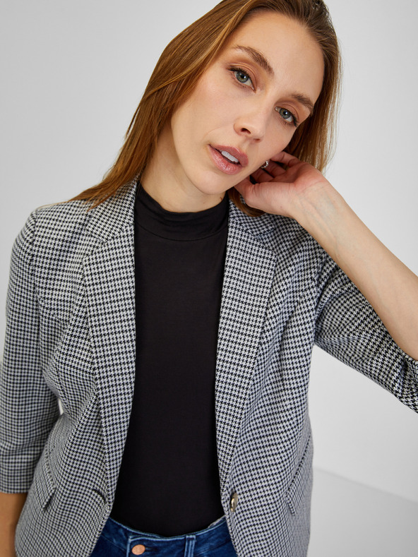 Orsay Bílo-černé dámské kostkované sako ORSAY