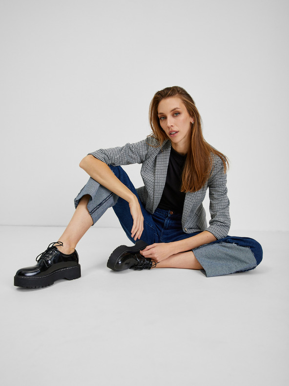 Orsay Bílo-černé dámské kostkované sako ORSAY