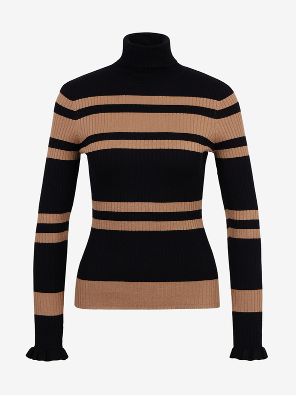 Orsay Hnědo-černý dámský pruhovaný svetr ORSAY