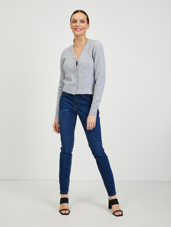 Orsay Světle šedý dámský žíhaný kardigan s příměsí vlny ORSAY