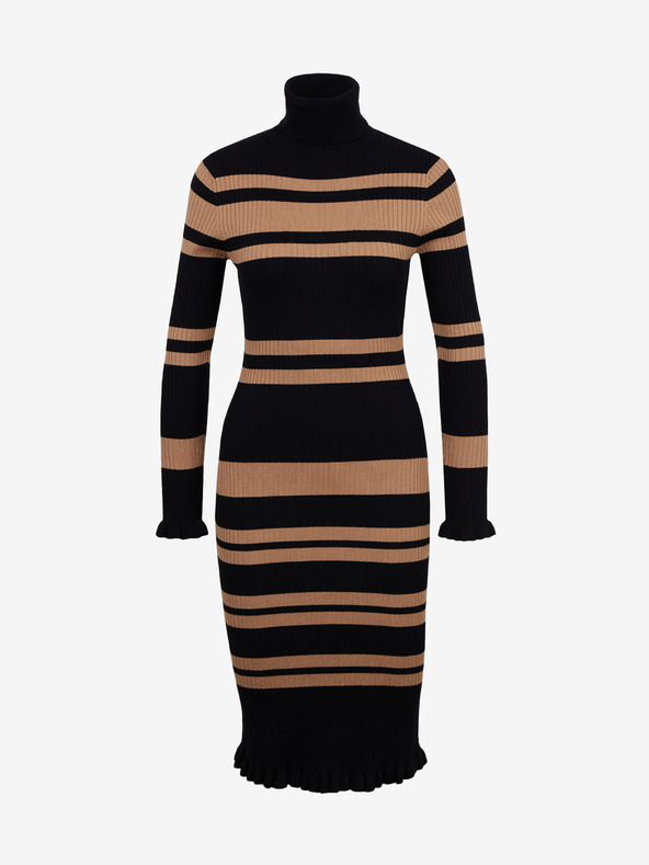 Orsay Hnědo-černé dámské pruhované šaty ORSAY