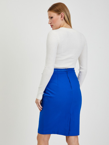 Orsay Modrá dámská sukně s páskem ORSAY