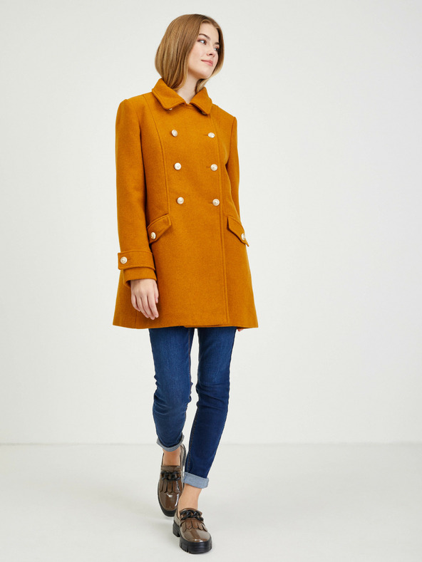 Orsay Hnědý dámský zimní kabát s příměsí vlny ORSAY