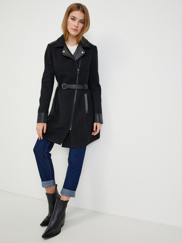 Orsay Černý dámský zimní kabát s příměsí vlny ORSAY